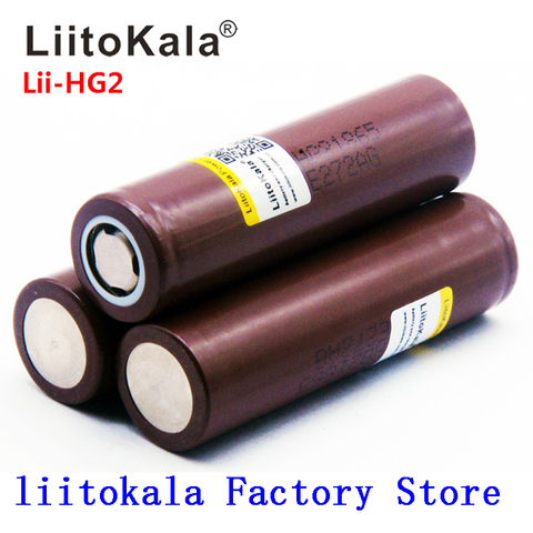2022 nuevo LiitoKala HG2 18650 de 3000 mah de la batería cigarrillo electrónico baterías recargables de alta potencia descarga 30A gran corriente ► Foto 1/5
