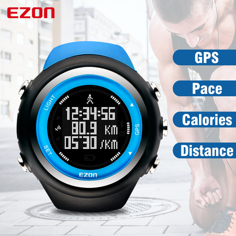 EZON temporización GPS distancia velocidad ritmo calorías Monitor hombres y mujeres deportes relojes digitales reloj Montre Homme ► Foto 1/1