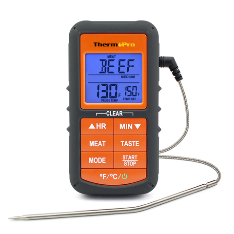 ThermoPro-termómetro Digital TP06S para cocina, medidor de temperatura para cocinar, carne, dulces, horno ahumador, barbacoa, con temporizador ► Foto 1/6