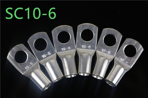 20 piezas de cobre estañado con orificio para perno, conjunto de terminales de batería, SC10-6 de alambre, Conector de terminales ► Foto 1/3