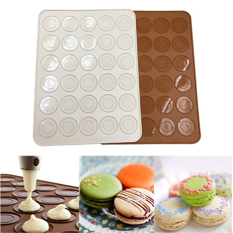 Macaron de silicona pastel de macarrones horno de pastelería lámina con moldes tapete de 30 cavidades molde DIY tapete herramientas para hornear de cocina ► Foto 1/6