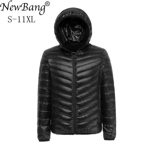 NewBang-Chaqueta de plumón de pato para hombre, chaqueta de otoño e invierno con capucha, impermeable, abrigo cálido, 8XL, 9XL, 10XL, 11XL ► Foto 1/6