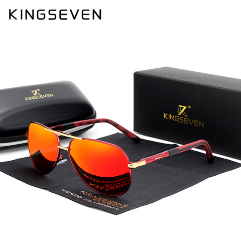 KINGSEVEN-gafas de sol polarizadas para hombre, lentes de aluminio y magnesio con revestimiento de espejo, accesorios para hombre, 2022 ► Foto 1/6