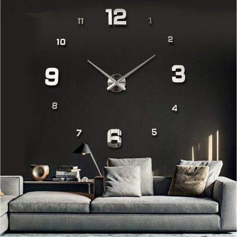 Gran reloj de pared reloj 3d Relojes de pared decoración del hogar 3d pegatinas de pared especial de la habitación, decoración para el hogar, accesorios, ► Foto 1/6