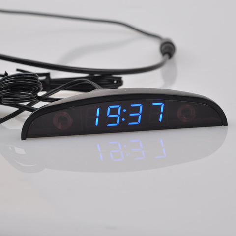 Kit de reloj Digital LED compacto para interiores y exteriores, pantalla de hora de 4 dígitos con Control de luz, temperatura y fecha, media luna transparente ► Foto 1/6
