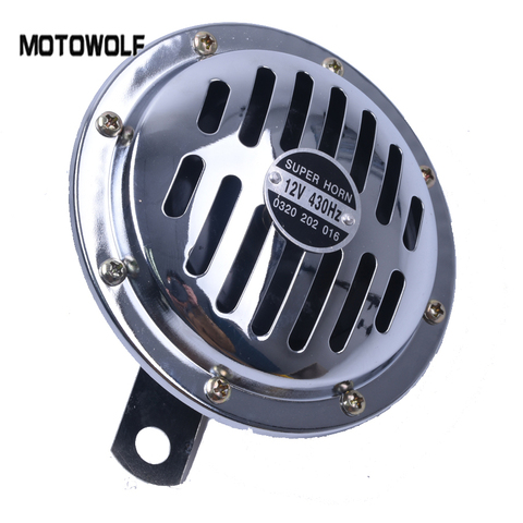 Bocina de aire eléctrica de 125mm, claxon de 12V con bobina de Color Aluminio cromado fuerte, para coches, camiones, motocicletas, Kawasaki Z750, ford F-150 ► Foto 1/4