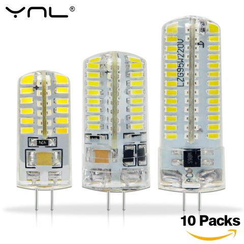 10 Uds G4 lámpara de Led DC 12V 12V 220V 1w 2w 3w SMD 2835 con 3014 ángulo de Luz bombillas lámpara de lámpara LED G4 Luz de bombilla de foco tipo mazorca lámparas ► Foto 1/6