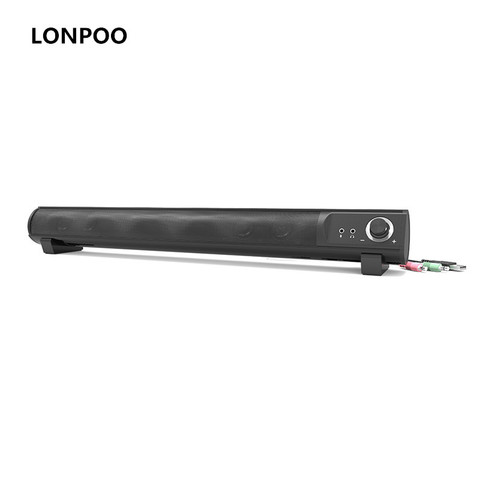 LONPOO altavoz USB barra de sonido para ordenador teléfono 10W altavoces portátiles auriculares Micrófono estéreo sonido Barra de sonido para TV ► Foto 1/6