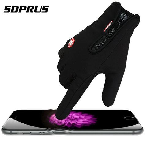 SDPRUS hombres mujeres teléfono guantes de dedo lleno de esquí de invierno teléfono inteligente, guantes de pantalla táctil teléfono móvil guantes ► Foto 1/6