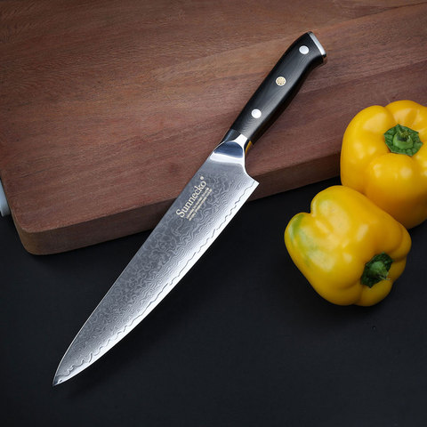 SUNNECKO-cuchillo de Chef japonés de 8 pulgadas VG10, hoja de acero damasco de 73 capas, cuchillos de cocina con mango G10, herramienta de corte de carne y verdura ► Foto 1/6