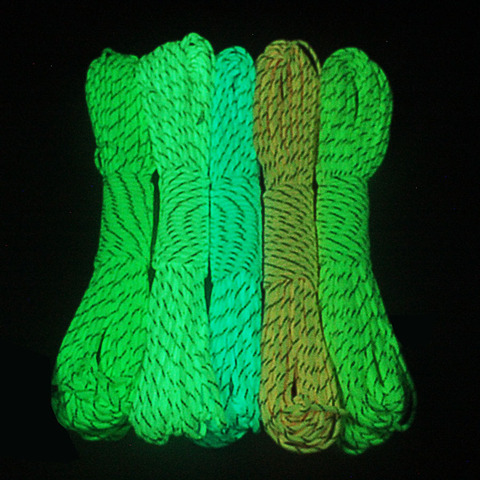 CAMPINGSKY brillan en la oscuridad reflectante Paracord 9 hebras 5 colores disponibles cuerda de paracaídas de supervivencia ► Foto 1/6