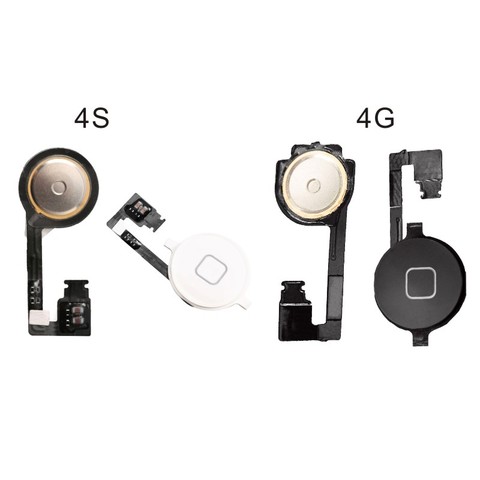Montaje de botón de inicio de alta calidad Cable flexible Sensor cinta piezas completas para iPhone 4 4S ► Foto 1/4