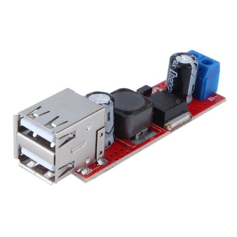 Módulo convertidor de bajada de doble carga USB, CC, 6V-40V a 5V, 3A, DC-DC ► Foto 1/5
