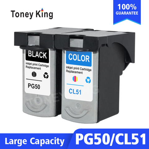 Toney rey PG 50 CL 51 PG50 CL51 cartuchos de tinta para Canon Pixma iP2200 iP6210D iP6220D MP150 MP160 MP170 MP180 MP450 impresora ► Foto 1/6