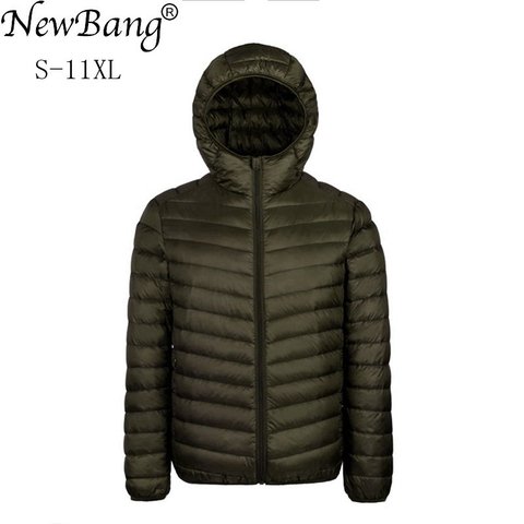 NewBang más 9XL 10XL 11XL abrigo de hombre de gran tamaño 90% Ultra luz chaqueta de los hombres Lightweigh cálido Abrigo con capucha pluma de Parka ► Foto 1/6