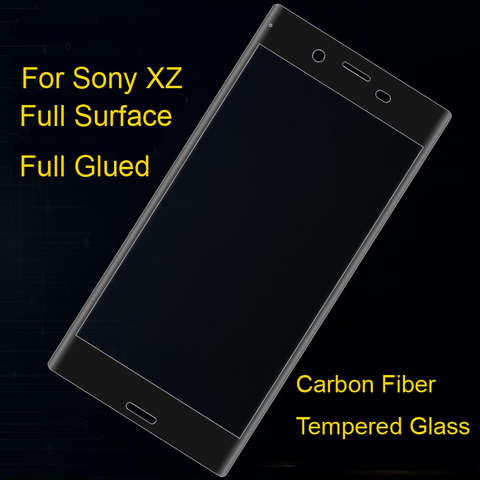 Borde suave de fibra de carbono para Sony Xperia XZ1, vidrio templado 9H, superficie completa, 4 colores ► Foto 1/1