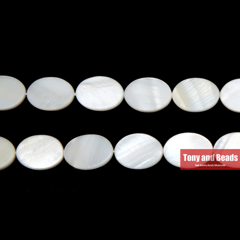 Hebra de 15 pulgadas, 18x13x3mm, cuentas naturales de concha de perla óvalo plano, 39CM por hebra, n. ° SB12 ► Foto 1/1