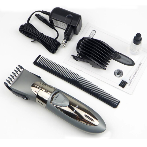 Eléctrico lavable de cabello pelo recargable Trimmer máquina de afeitar inalámbrico ajustable Clipper enchufe de la UE Kairui HC 001 ► Foto 1/3