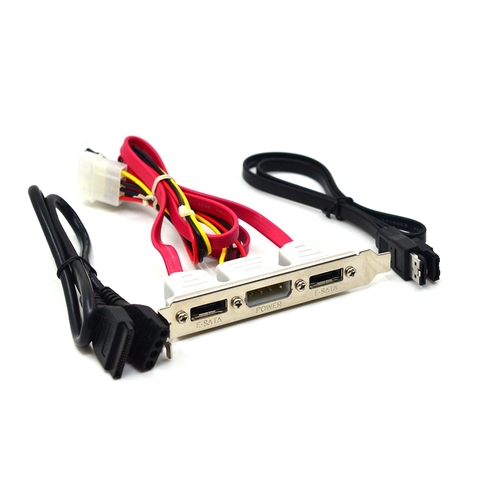 2 puertos SATA a eSATA + IDE 4 Pin de potencia PCI PC soporte de la computadora Cable de ranura 30cm 2 pies conjunto externo 3 en 1 ► Foto 1/6