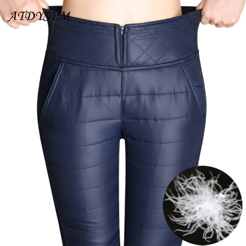 Pantalones de talla grande 6XL para mujer, pantalón de invierno de