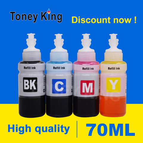 Toney King-Kit de recarga de tinta de tanque para impresora Epson, 70ML, para Epson 664, 6641, L100, L101, L110, L120, L200, L201, L210 ► Foto 1/5