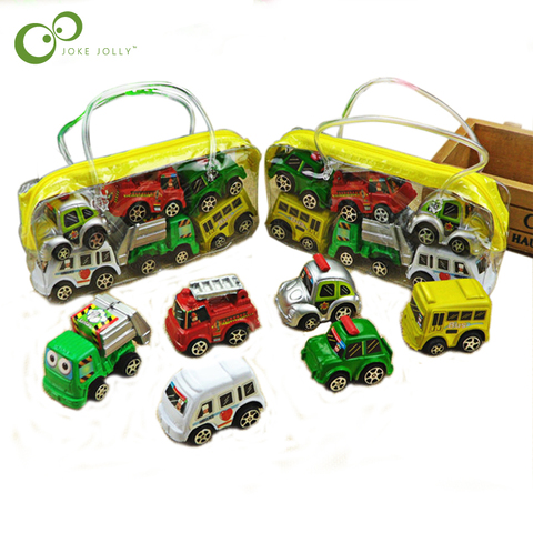 6 unids/set nuevo clásico chico chica camión vehículo niños juguete Mini atrás juguetes de coches de plástico colorido coche juguete WYQ ► Foto 1/3