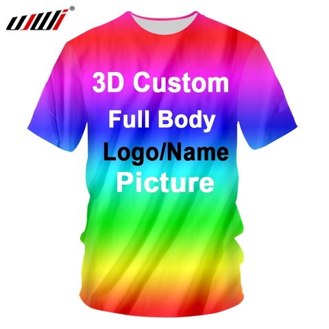 UJWI-camisetas personalizadas con estampado 3D para hombre y mujer, camisas de algodón y poliéster, ropa de competición, envío directo de fábrica ► Foto 1/6