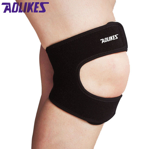 AOLIKES 1 piezas elástico rótula soporte ajustable rodilla deslizadores banda Protector de voleibol de la rótula de seguridad deportes rodilla almohadillas ► Foto 1/6