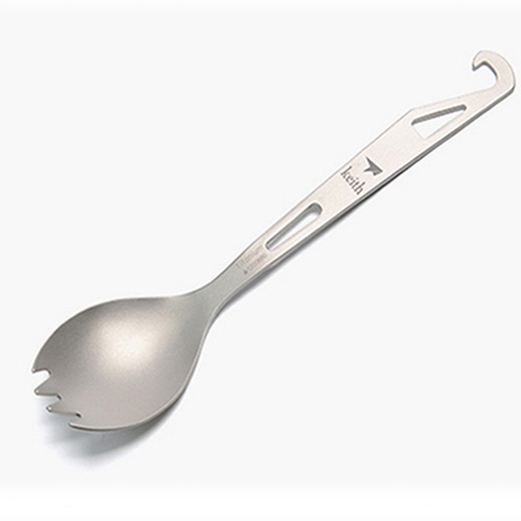 Keith Titanium Spork-cuchara Tenedor de titanio para acampar al aire libre, vajilla de Picnic para viaje con abrebotellas, ultraligera, 15g, Ti5311 ► Foto 1/6