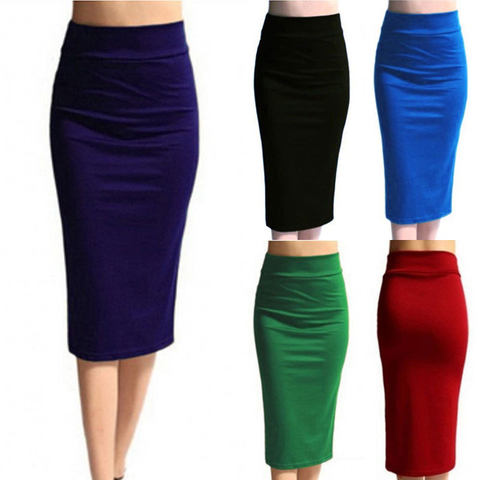 2022 nueva falda de mujer Mini Bodycon falda de oficina de mujer delgada hasta la rodilla alta cintura estiramiento Sexy lápiz faldas Jupe Femme AQ801944 ► Foto 1/6