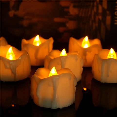 Velas sin llama con temporizador, paquete de 4 velas sin llama con luz amarilla, batería vela decorativa,6 horas de encendido, 18 horas de descuento ► Foto 1/6