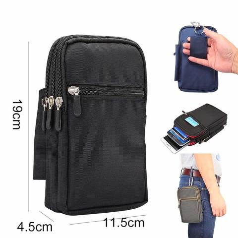 Bolsa de teléfono de gran tamaño bolsa de cartera Universal de exterior para todos los modelos de teléfono funda de cinturón bolsa de bolsillo al aire libre ► Foto 1/6