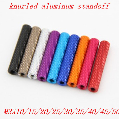 10 unids/lote m3 3mm de aluminio colorido estriado separador m3x10/15/20/25/28/30/35/37/40/45/50 ► Foto 1/1