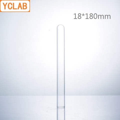YCLAB-tubo de ensayo de vidrio de 18x180mm, boca plana, borosilicato 3,3, vidrio, resistencia a altas temperaturas, equipo de química de laboratorio ► Foto 1/3