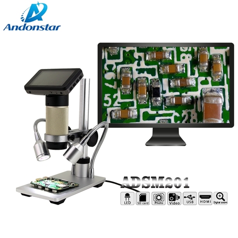 Microscopio Android HDMI HD 1080 P, microscopios de vídeo Digital 300X de larga distancia, lupa de cámara de inspección de reparación de soldadura ► Foto 1/6