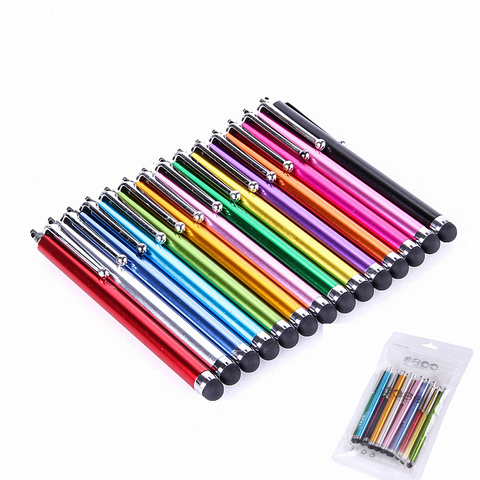 10 unids/set pluma capacitiva de Metal colorido pantalla táctil Stylus bolígrafos para Iphone XR XS MAX teléfono inteligente Samsung Tablet envío de la gota ► Foto 1/6