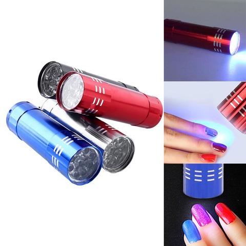 Secador de uñas Mini 9 LED linterna 1 piezas UV lámpara portátil para Gel de uñas secador rápido cura uñas herramienta de manicura de Gel #82191 ► Foto 1/6