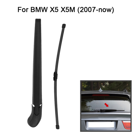 Limpiaparabrisas de ventanilla trasera de coche, brazo y cuchilla, juego completo de repuesto para BMW E70 X5 X5M 2007-NOW LST-BW02 ► Foto 1/6