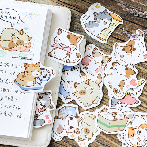 Kawaii mi gato Las etiquetas engomadas decorativas Scrapbooking DIY etiqueta del palillo del álbum del diario ► Foto 1/5