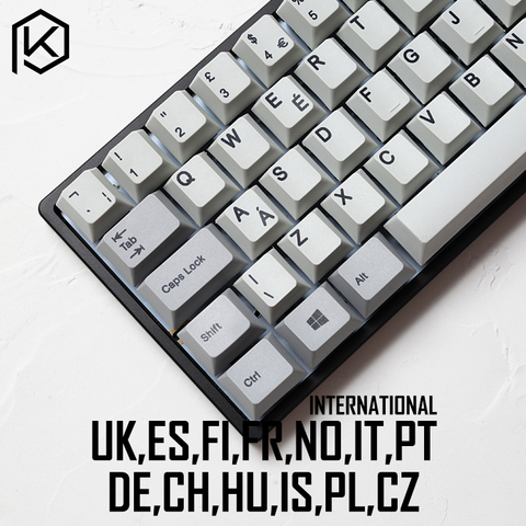 Kprepública internacional norde EU UK ES FI FR NO IT PT DE HU vowel, perfil DE cereza, tinta Sub Keycap gruesa PBT para teclado ► Foto 1/6