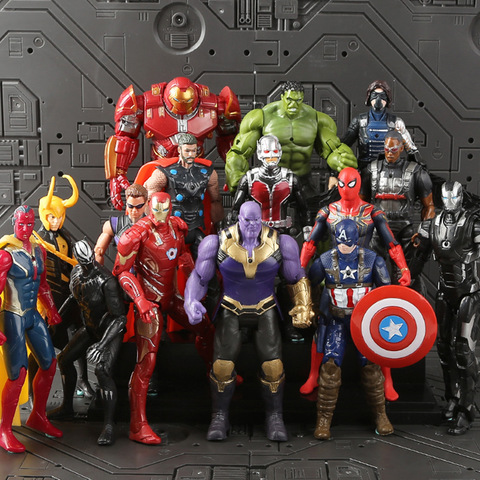 Figuras de acción de superhéroes de Los Vengadores 3 infinity war, Anime, Capitán América, Iron Man, Spiderman, hulk, thor, figuras de juguete ► Foto 1/6