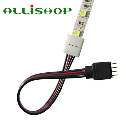 ALLiSHOP 1 Uds 15cm 5050 4 pin RGB tira de luz LED tira de conectores de Adaptador 4 Conductor ancho 10mm conector ► Foto 1/5