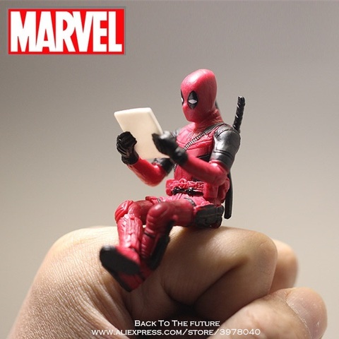 Figura de acción de Disney Marvel, figura sentada de x-men Deadpool 2, Anime de postura en miniatura, decoración de Mini muñeca, colección de juguetes en PVC ► Foto 1/6