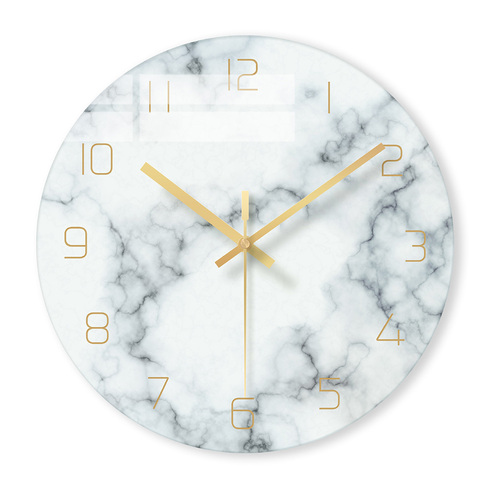 Reloj de pared de mármol nórdico, moderno y minimalista, para dormitorio, creativo, con personalidad, 1 Uds. ► Foto 1/6