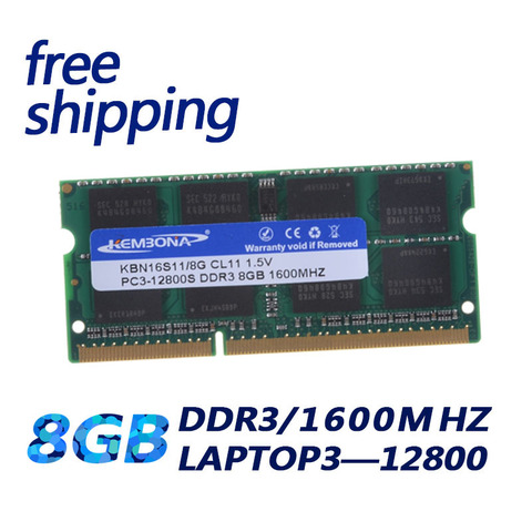 Kembona envío gratis Momery módulo portátil DDR3 8GB DDR3 8G 1600Mhz PC3-12800 SO-DIMM RAM para MacBook Mac Mini ► Foto 1/2