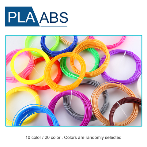 Gran oferta de 20 colores o 10 colores/juego de filamentos de pluma 3D ABS/PLA 1,75mm Material de impresión de goma plástica para filamento de pluma de impresora 3D ► Foto 1/6