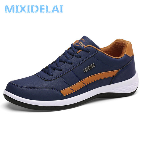 Zapatillas de deporte para hombre, zapatos informales transpirables con cordones, de cuero para Primavera, novedad de 2022 ► Foto 1/6