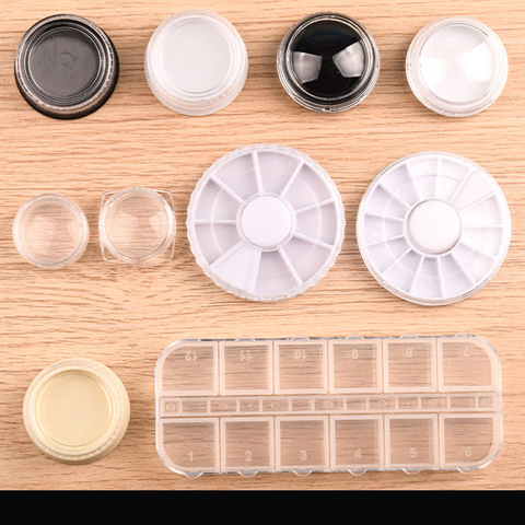 Contenedor vacío de plástico transparente para Nail Art, caja organizadora de cuentas, 1-2 uds. Almacenamiento para Nail Art ► Foto 1/6