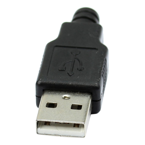 WSFS caliente nuevo 10 Uds tipo A macho USB 4 Pin enchufe conector con cubierta de plástico negro ► Foto 1/5