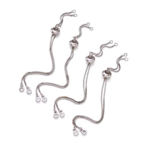 Pandahall-Caja extensora de joyas ajustable de latón, cadenas con cuentas de circonia cúbica, para pulsera DIY, 5 uds. ► Foto 1/6